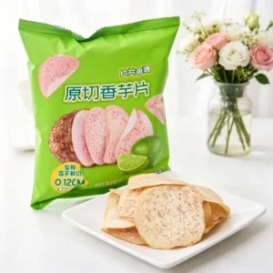 Lime taro chips thin crispy vegetable snack bulk wholesale food product